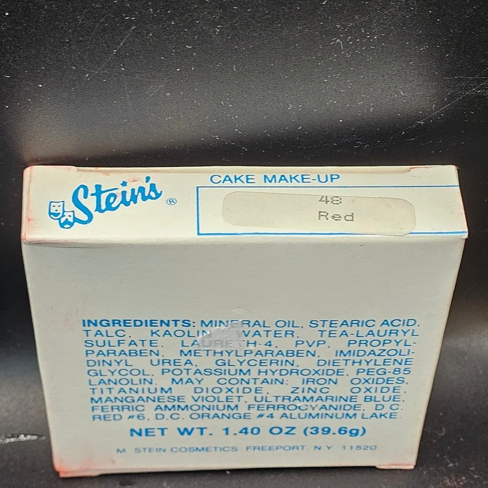 Vintage Stein's Red Cake Make-Up #48 Stage Theater Clown Makeup 1.4oz NOS AS IS